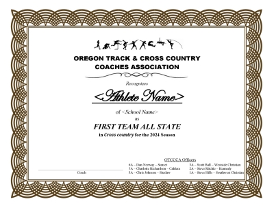 OACA XC and Track AllState Certificates