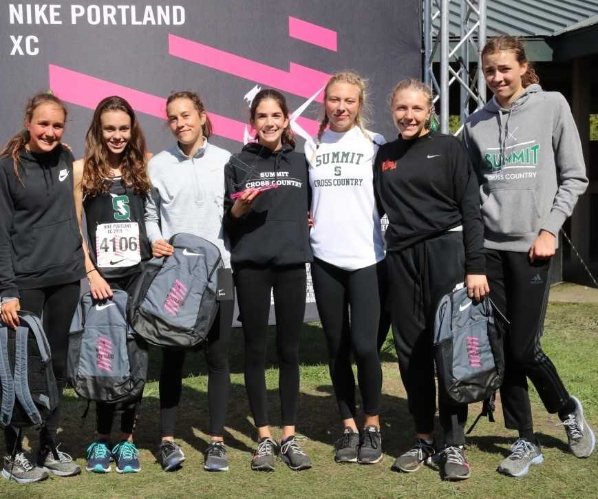 Summit's girls cross country team showed that it is getting back to health at Nike Portland XC. (Photo by Doug Binder)
