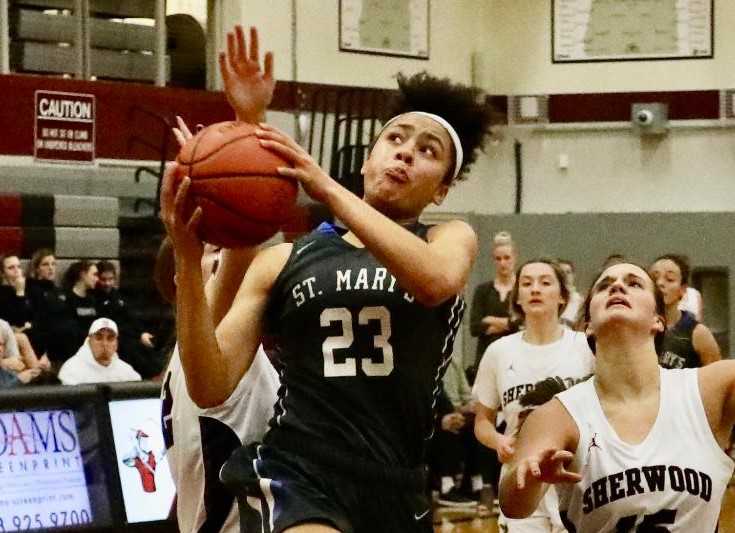 Sofia Bell is averaging 10 points, six rebounds and five assists for St. Mary's Academy. (Photo by Norm Maves Jr.)