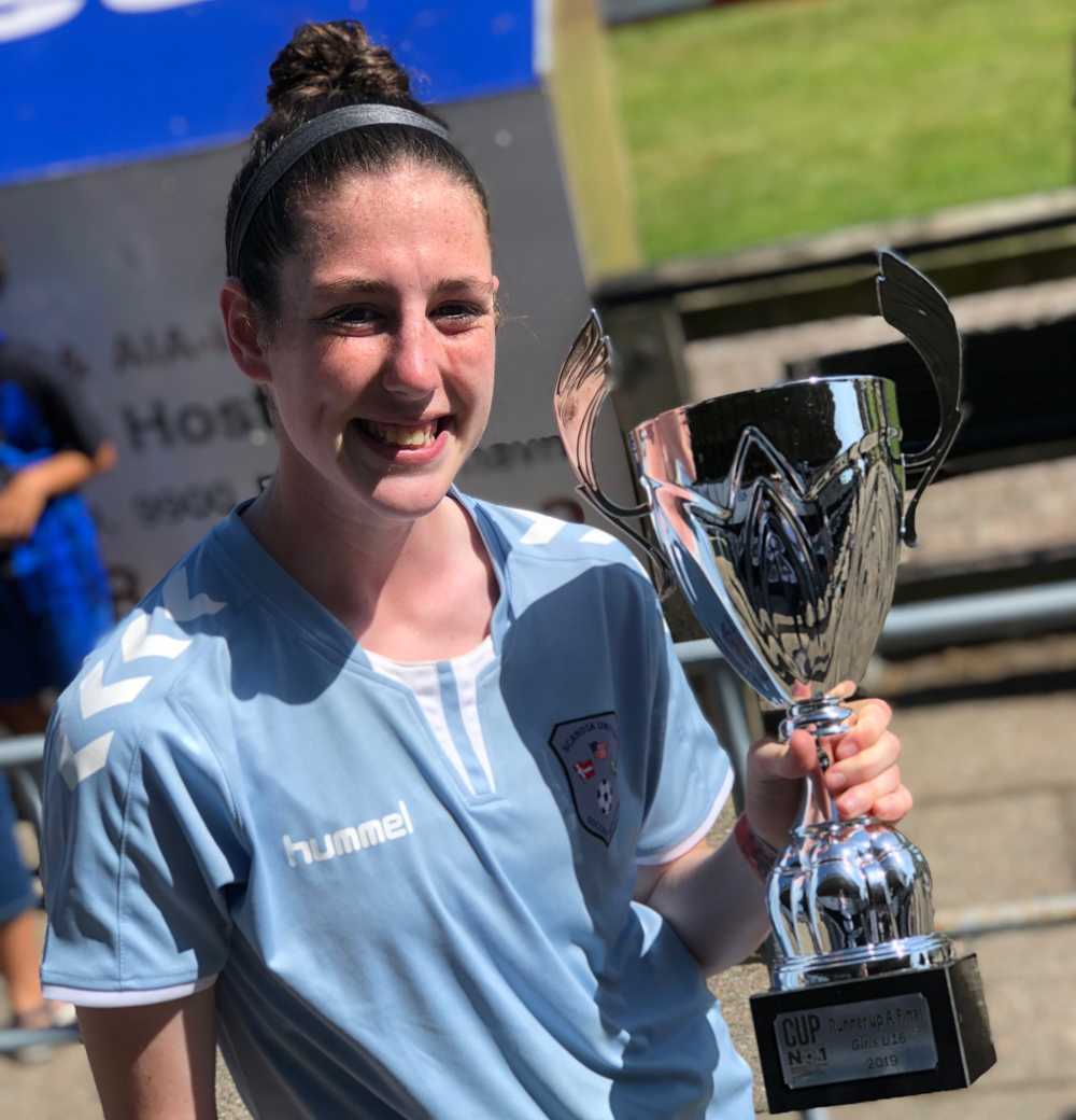 After filling up the net overseas, soccer player Grace Barrett filled up her trophy case