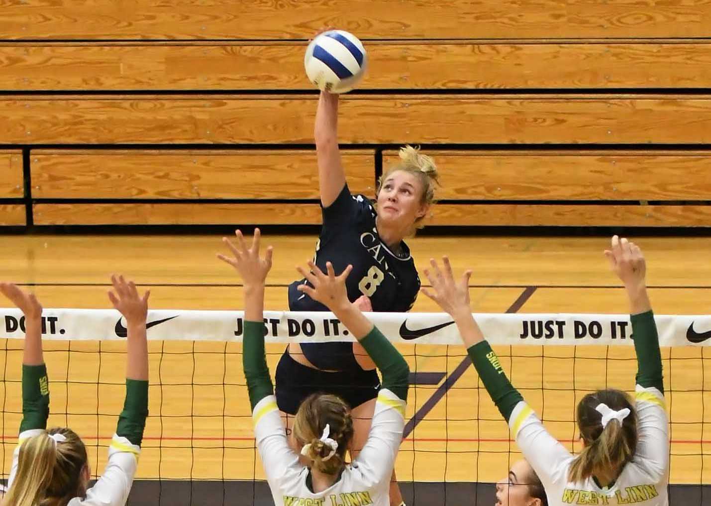 Daley McClellan had 591 kills in 2019, when she was the Three Rivers League player of the year. (Photo by Ed McReynolds)