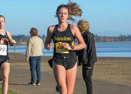 Senior Holly Hutton is the top runner for Bandon's girls team this season. (Photo by Tom Hutton)