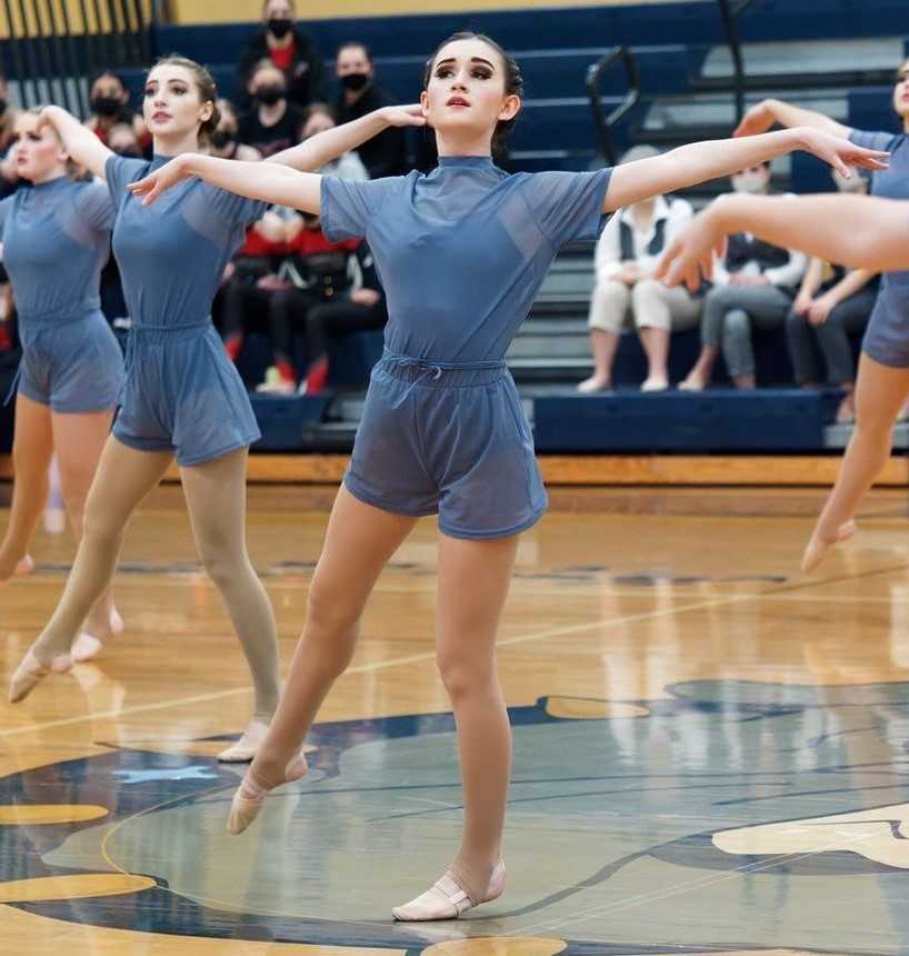 Captain Olivia Opton performs the Sprague Olyanne's Modern routine at the West Albany competition.