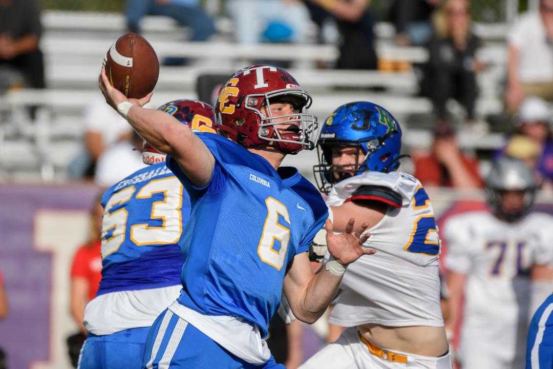 Central Catholic's Cru Newman accounted for three touchdowns in Team Columbia's win Saturday. (Ken Waz/SBLive/Oregon)
