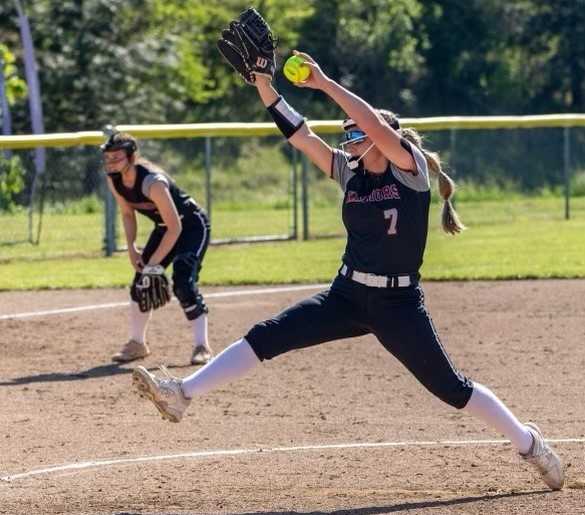 North Douglas sophomore Brooklyn Cyr has struck out 156 batters and drove in 46 runs this season. (Photo by Rick Murphy)