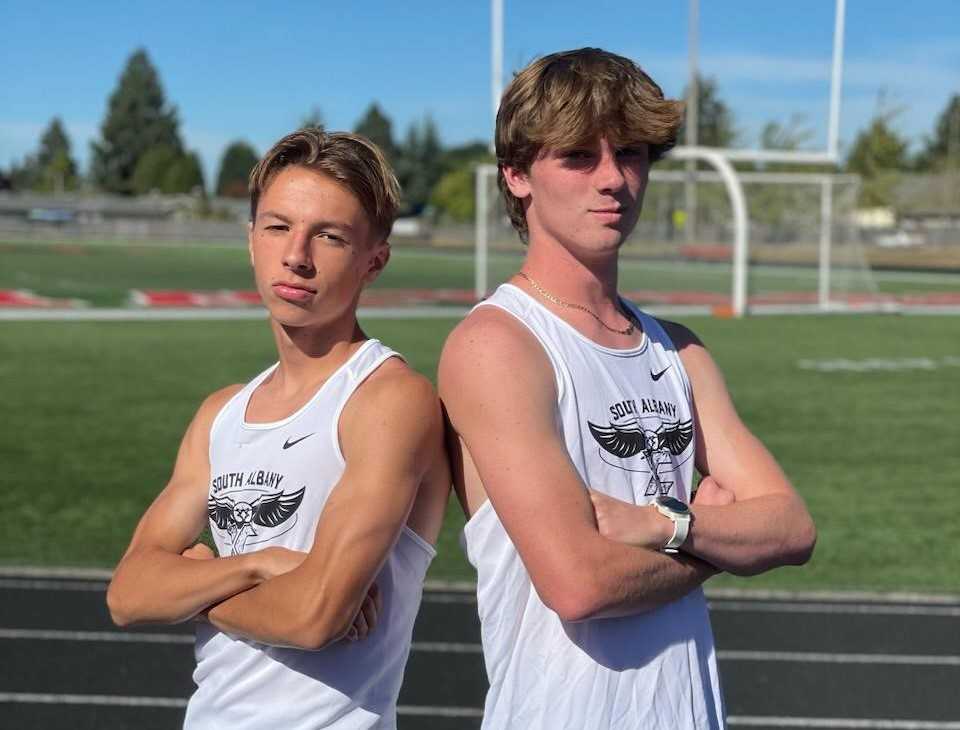 Zander Campbell (left) and Matthew Resnik are second and first, respectively, all-time at South Albany. (Courtesy photo)