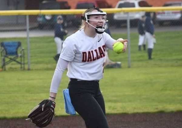 Dallas senior Kadence Morrison, the 5A pitcher of the year in 2023, has a 0.83 ERA this season. (Photo by Jeremy McDonald)