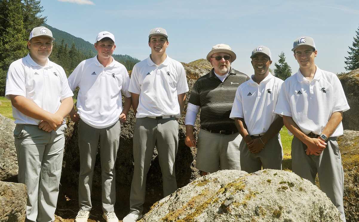Marist's team, from left: Ben Proulx, Nick Watts, Alec Vendetti, coach Don Hanly, Arnav Reddy and Jared Charbonneau.
