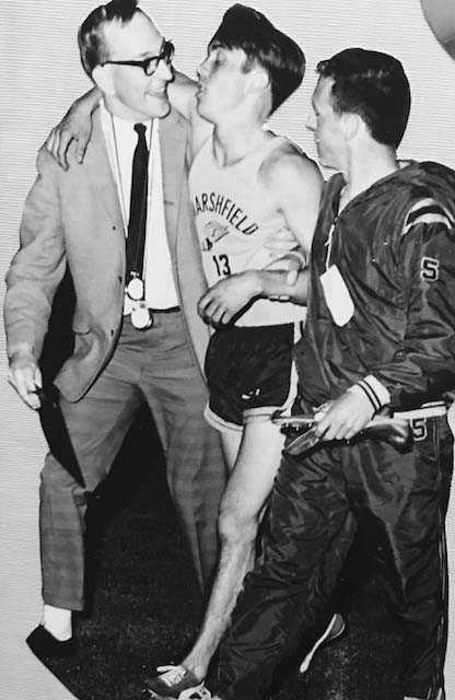 Steve Prefontaine after setting two-mile record as a senior at Corvallis Invitational. Photo courtesy of Linda Prefontaine