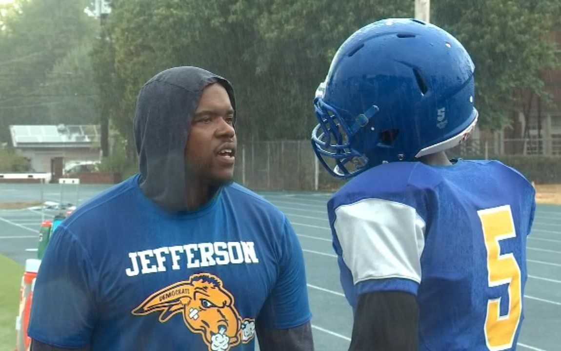 Houston Lillard broke into high school coaching as Jefferson's offensive coordinator last season. (Fox 12 News)