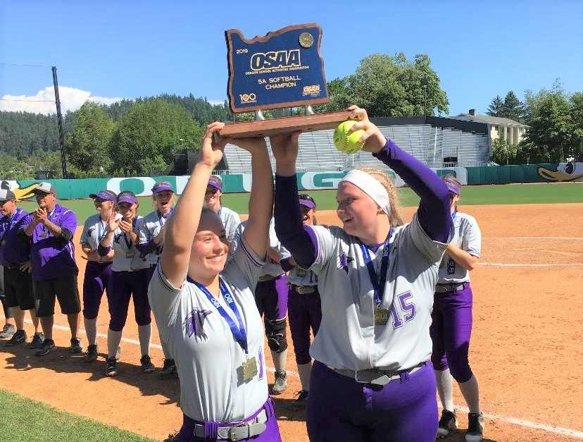 Ridgeview outfielder Sage McVay (left) and pitcher Allicitie Frost (right) were 5A first-team all-state picks in 2019.