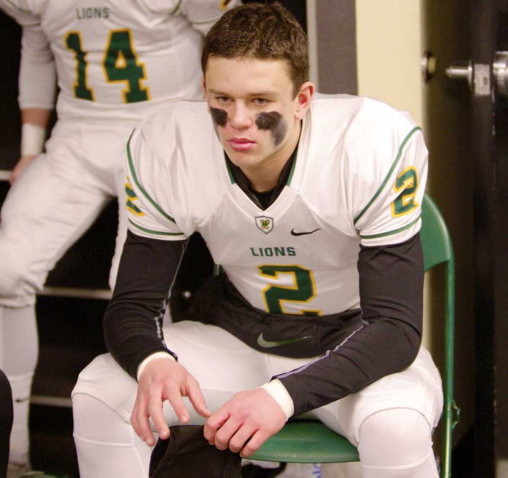 A determined Tim Tawa before the state championship game his junior year. Photo by Bradley Cantor, Photosports Northwest