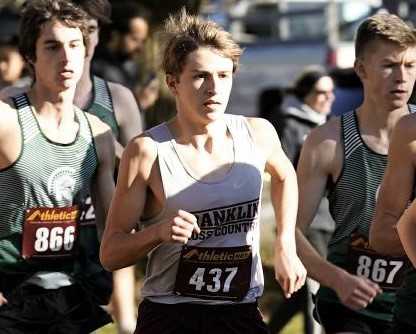 Franklin senior Charlie Robertson (437) is No. 2 in the Nike Cross Virtual national standings. (Photo by Jon Olson)