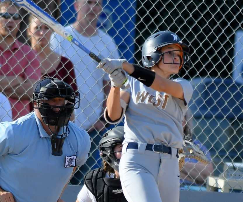 Presley Jantzi hit .543 as a sophomore, making the 5A first team as a utility player. (Photo by Leon Neuschwander)