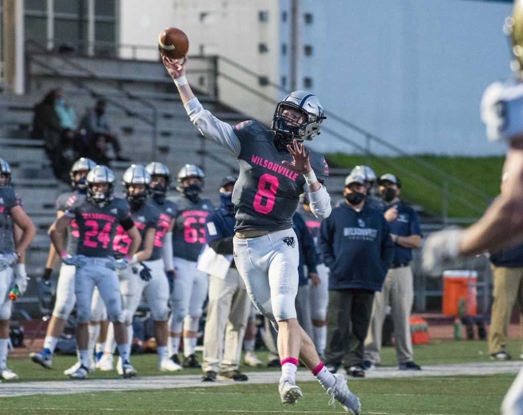 Wilsonville's Jayce Knapp, who threw for 30 touchdowns in 2019, has nine in three starts this season. (Photo by Greg Artman)