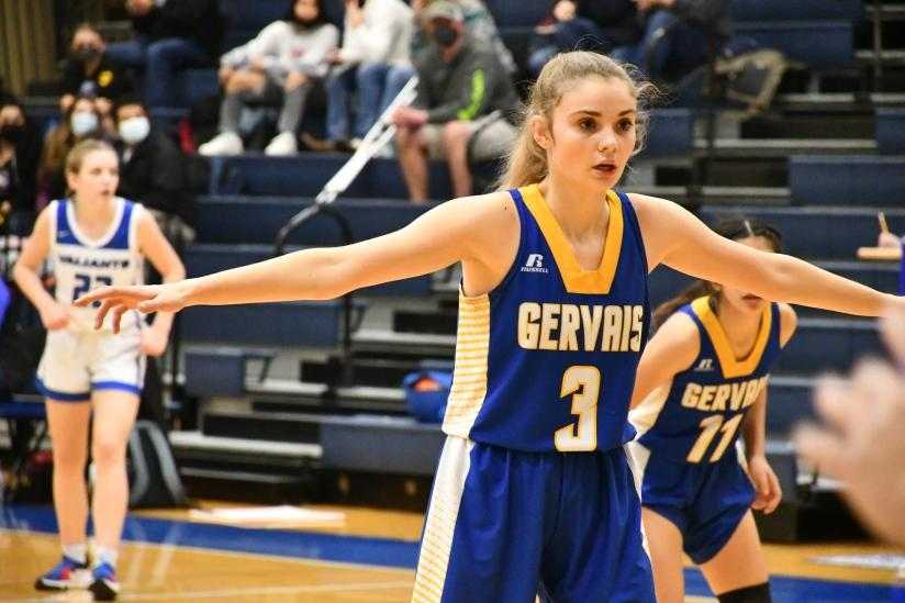 Sophomore wing Olivia Boyd stepped into a starting role and has become one of Gervais' top scorers. (Photo by Jeremy MdDonald)