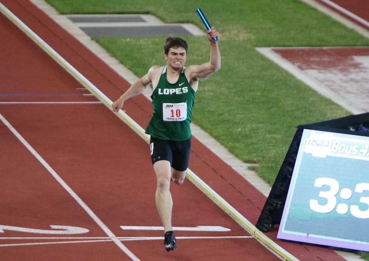 Jace Martin won six state titles in individual events and four in relays in his track career at Adrian. (Photo by Jim Beseda)