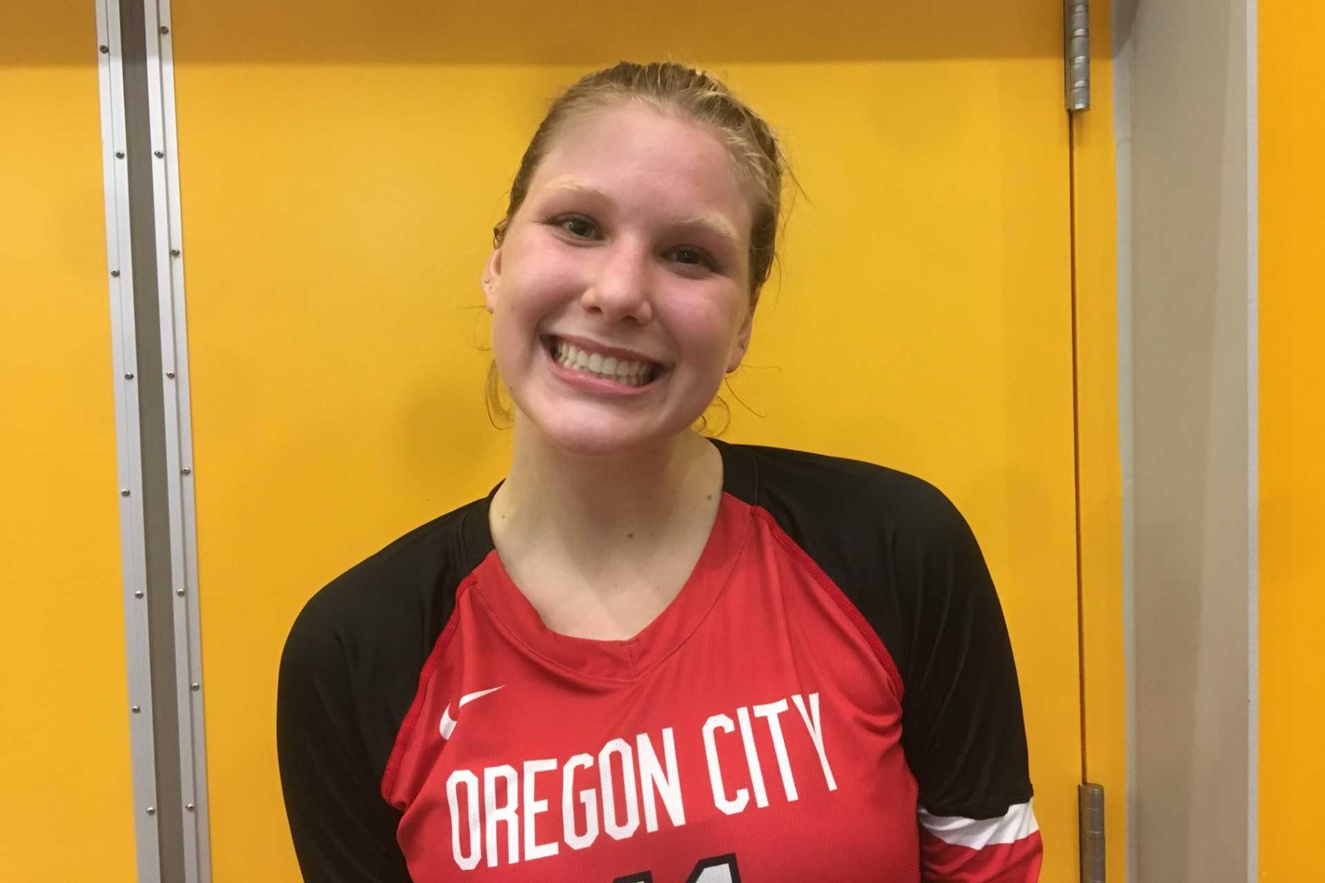 Oregon City junior Paige Thies had 49 kills in quarterfinal and semifinal wins Friday, propelling her team to the 6A final.