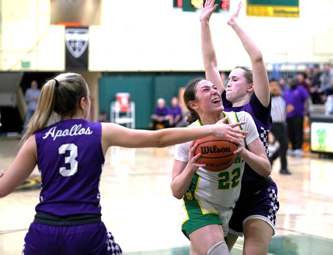 West Linn freshman Kaylor Buse had 27 points and eight rebounds in Wednesday's playoff win over Sunset. (Photo by Jon Olson)