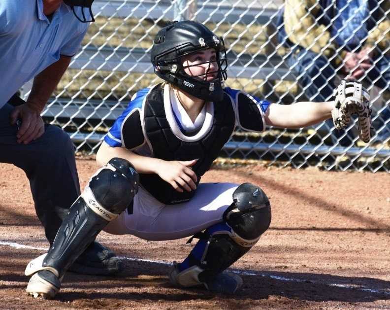 La Grande catcher Jayce Seavert, the 2018 4A player of the year, has 53 RBIs this season. (Photo by Jim Whelch)