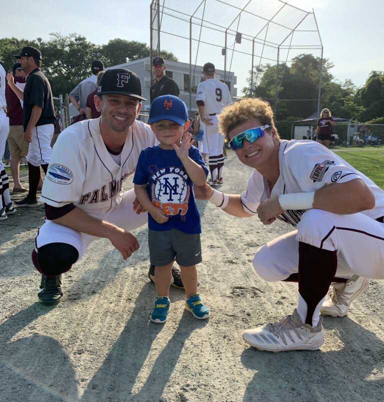 Interacting with young fans at the ballpark helps guys like me and Hayden Cantrelle (right) relax
